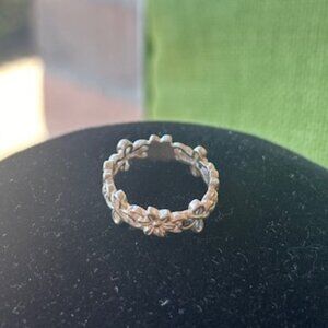 MFA Museum of Fine Arts Sterling Silver Flower Filigree Band RING